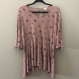 Lucky Brand Fluttery Floral Blouse